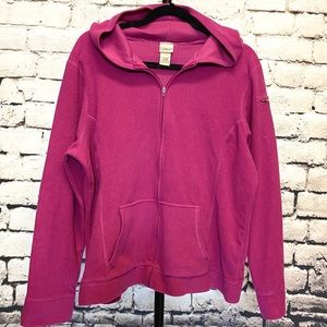 LL Bean Women’s Pink Zip Up Fleece Lightweight 1XL